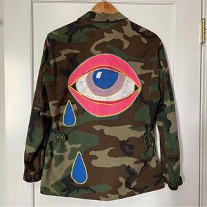 ONE-OF-A-KIND Embroidered Military Jacket *Sz S*